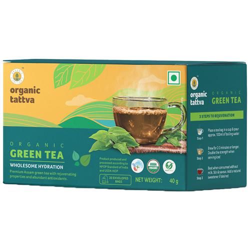 Organic Tattva Green Tea,  40 g (20 Bags x 2 g each) -1.webp